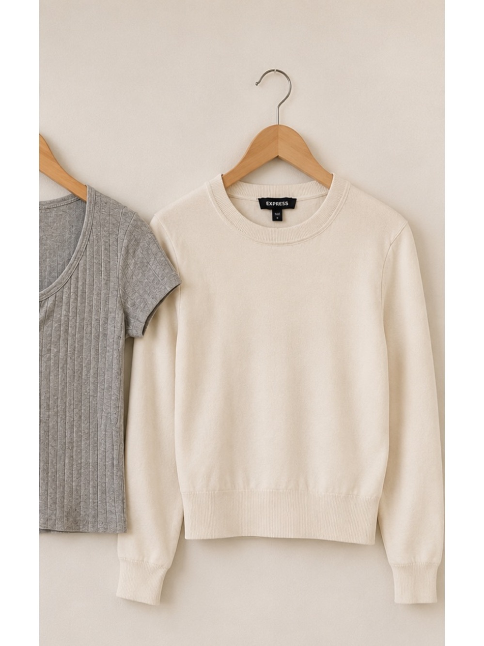 Express Crewneck Sweater in Cream